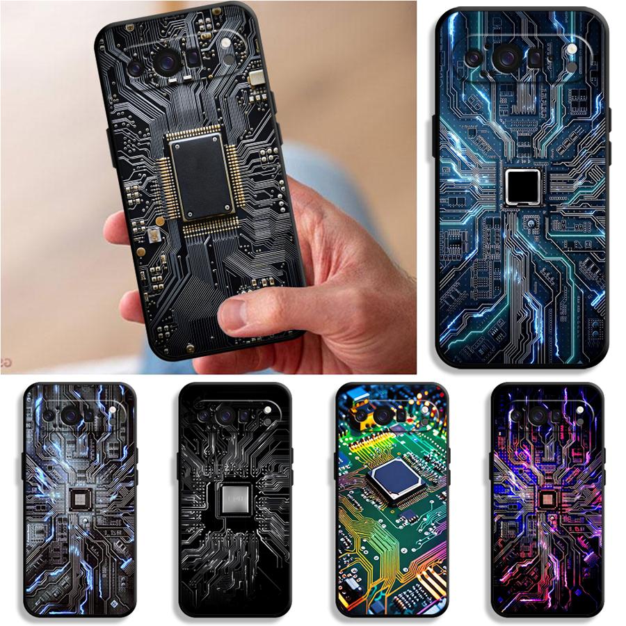 Google Pixel 8A - غطاء هاتف بتصميم لوحة دوائر كهربائية