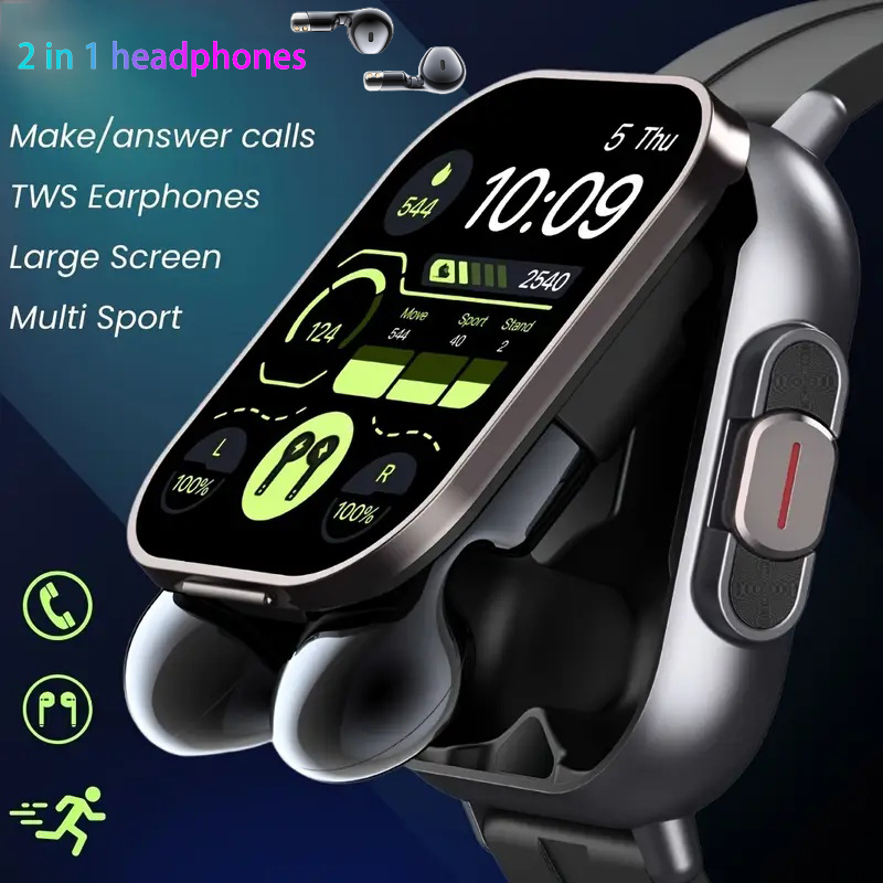 ساعة ذكية جديدة 2 في 1 مع سماع - مراجعة Smartwatch Headset وسعره